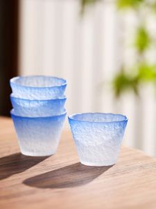 Retro Blue Japanese Style Tass Sake Cup Spirit Glass Suit Shot Glass Wine Set Liquor Divider Wine Cup