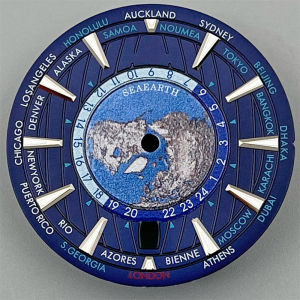 33.1mm NH35 Watch Dial Green Black Blue Dial Green Luminous 6 Oclock Crown Date Window Fit NH35 Movement