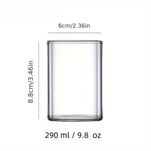 1PCS Creative Square Glass Transparent Cold Drink Large Capacity Iced Coffee Milk Tea Drinking Cup Red Wine Glass Coffee Cup