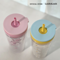 LocknLock แก้วน้ำพลาสติก 2 ชั้น พร้อมหลอดซิลิโคน Bucket Cold Cup ความจุ 580 ml. รุ่น HAP520. 