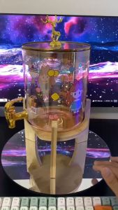 Bình thủy tinh đựng tràbình đựng nước giải nhiệt mùa hè bằng thuỷ tinh chịu nhiệt có hoạ tiết dung tích 35 lít