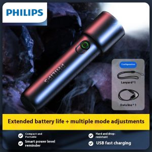 Philips | Philips EDC SFL1235 Đèn Pin LED Di Động Có Thể Sạc Lại Đèn Cắm Trại Tự Vệ Thân Đèn ABS Chống Nước Công Suất 3W Công Suất 3W Khoảng Cách Chiếu Sáng 100-200m