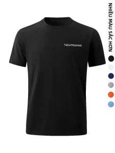 Áo Thun Nam Cổ Tròn In Chữ Phản Quang Mùa Hè Nhẹ Co Giãn Thường Ngày Thoáng Khí Nhanh Khô Mặc Ngoài Trời Giải Trí