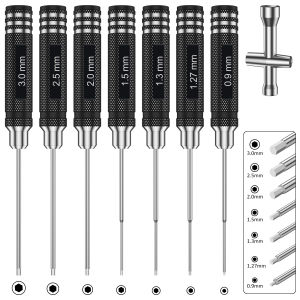 Hex Screw Driver Screwdriver 0.9/1.27/1.3/1.5/ 2/2.5/ 3mm Hexagon Screwdriver RC Hobby Tool with Cross For RC Model Screw Driver