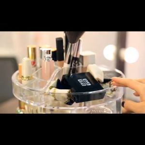 360 Rotating Clear Acrylic Lipstick Organizer | Makeup Lotion Perfume Storage