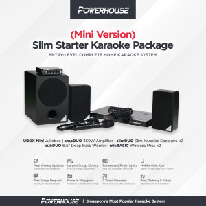 [SG] Powerhouse Slim Starter Home Karaoke System + Touchscreen Jukebox KTV System / Karaoke Box - Karaoke Set