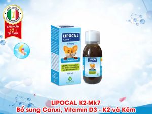 Lipocal K2 MK7 canxi sinh học kết hợp Vitamin D3K2 Kẽm giúp bé phát triển chiều cao tối ưu | Nhập khẩu chính hãng từ Ý
