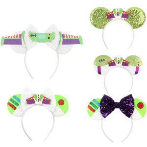 New Cool Buzz Light Mouse Ears Headband Disney Character Hairband Kids Party Hair Accessories Women Carnival Cosplay Headwear