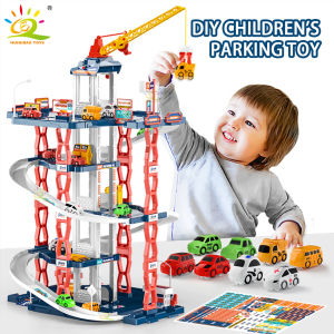 DIY Childrens Parking Toy City Car Parking Lot Building Assembly Multi-Layer Rail Track Slot Garage Toys for Children Boy Gifts
