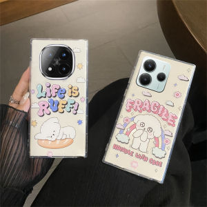 New Casing Redmi Note 14 Pro+ Note14 Pro 13 Pro + Plus 5G 4G Hot Fashion Cute Cartoon Cinnamon Dog Snoopy Phone Case Transparent Anti-fall Soft Back Cover 2025