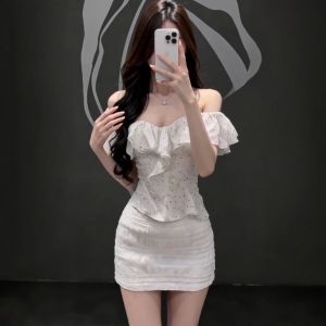 CHANGTONG | Bộ Quần Áo Bodycon Trễ Vai
