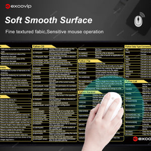 excovip mouse pad English python shortcut keys large mat stitched edge soft comfort non-slip Desktop computer laptop Learning office games Business dormitory gifts