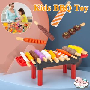 21/27 Pcs Kids BBQ Toy Barbecue Set Simulation Kitchen Cooking Toy for Kids Educational Toy