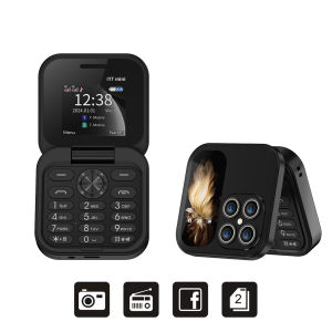 SERVO i17 Mini Tiny Flip โทรศัพท์มือถือ 2 ซิมสแตนด์บาย Magic Voice วิทยุ FM ไฟฉาย Blacklist 1.77 ขนาดเล็กพับโทรศัพท์