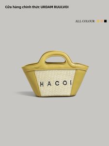 URCDN RDALVO | Túi Xách Mây Đan Nét Hoài Cổ Kết Hợp Màu