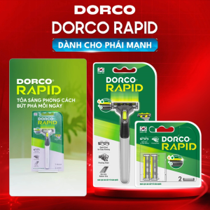DORCO RAPID - Dao Cạo Râu Hàn Quốc 2 Lưỡi - Vỉ 2 Đầu Cạo