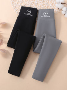 Girls High Waist Shark Skin Pattern Trousers Fashionable Tight Fit Base Layer Pants Spring Autumn Wear Breathable Nylon Fabric