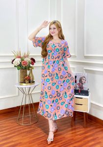 Mak Nyik Grosir - Daster Jumbo Panjang Semata Kaki Ruffle Terbaru Kekinian Bahan Rayon Busui