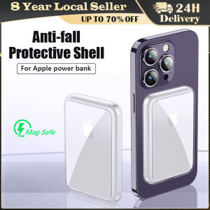 For Apple MagSafe External Battery Transparent Case Shockproof Protective Cover Wireless Magnetic Battery Silicone Case Bumper