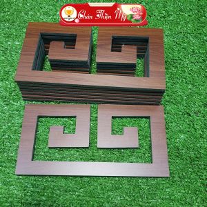 Viền Trang Trí Bàn Thờ Chữ C Bằng Gỗ / Gương Vàng CHÂN THIỆN MỸ Kích Thước 20x10cm Tặng Kèm Keo Dán