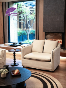 PURPLE LEAF | Washable Minimalist Linen Cotton Sofa 2-seat