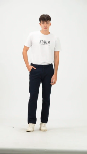 EDWIN JEANS - THAYER CHINOS - DARK NAVY Celana Panjang - Bottoms Man Reguler Fit