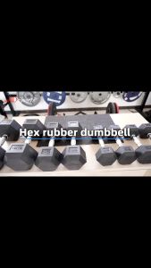 ADSports Commercial Grade 1 Unit 17.5KG Hexagon Dumbbell Rubber Coated With Iron Cast Dumbbell Weight Muscle Training