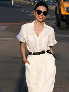 DANTING | Elegant White Shirt Dress New