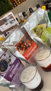 ALLEGRO Ripple Base 1Kg – Strawberry Blueberry Kiwi 100% Real Fruit Puree with Bits Made in Korea