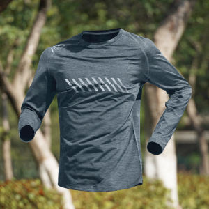 Mens Cycling Clothing Quick Dry Ice Silk Long Sleeve Mountain Bike Road Racing Top Sweat Absorbent Summer Outdoor Training