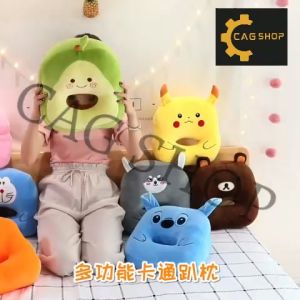 CAG 1pcs Neck Nap Pillow Cartoon Plush Toy Pillow Portable Travel Noon Pillow Office Cushion Arm Rest Pillow