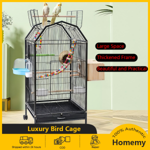 New bird cage for parrots designed for large cockatiels budgerigars mynas luxurious villa-style Movable a large space easy to clean