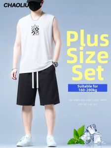 CHAOLIUKE | Plus Size Men Sportswear Vest and Shorts Set