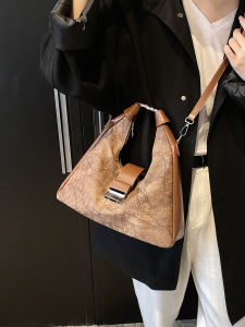 กระเป๋าสะพายข้างแบบสะพายข้างสำหรับผู้หญิง ความจุขนาดใหญ่ ดีไซน์ย้อนยุค กระเป๋าถือแฟชั่นฤดูใบไม้ร่วง/ฤดูหนาว กระเป๋าสะพายข้างแบบลำลอง