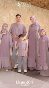 SARIMBIT SEPLY 2025 EKSIS 264 MAUVE BLUSH TERBARU GAMIS & KOKO KELUARGA LEBARAN KEKINIAN PREMIUM TERMURAH