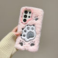 Plush Fur Cute Cat Claws Case For Samsung Galaxy A35 A05S A55 54 S24 23 Ultra S23 S24+  A14 A15 4G 5G Warm Cover Plush Case. 