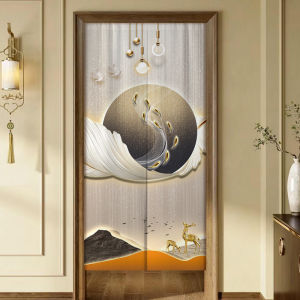 ผ้าคลุมประตูแบบห้องน้ำและห้องครัว สไตล์ใหม่จีน ผ้าฝ้ายลายมุ้ง สีสันสดใส โปร่งแสง บ้าน ห้องน้ำ ห้องนอน ห้องนั่งเล่น ห้องครัว