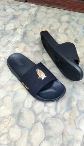 Sandal Selop Pria Wanita Anti Licin Hitam Murah Bisa COD