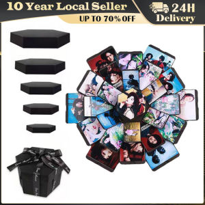 Hexagonal Explosion Box with Photo Album DIY 6 Faces Explosion Gift Box Handmade for Valentine Day Wedding Proposal