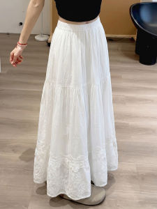 XIANYIJIAO | White Lace High Waist Slimming A-Line Umbrella Layered Skirt