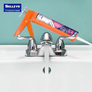 SELLEYS Wet Area White Asia 75g Neutral Silicone Sealant Mould Resistant Ceramic Glass Metal