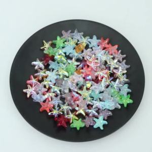 20pcs/lot 15mm AB Colored Starfish Shape Beads Loose Spacer Glass Beads For DIY Exquisite Phone Chain Bracelet Accessories