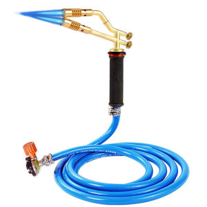 3600°F Double Head LPG Butane Welding Torch Multipurpose Tool for AC Copper Tube Welding Cow Hair Depilation and Barbecue