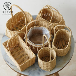 ถ้วยดอกไม้ไผ่ถักแบบมืออาชีพสไตล์ชนบท ถ้วยดอกไม้แห้ง ถ้วยดอกไม้สด ตกแต่งบ้าน วัสดุไผ่ แหล่งกำเนิดจีนแผ่นดินใหญ่