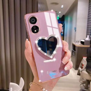 เคสโทรศัพท์สำหรับ Samsung A55 A35 A25 A15 A05S A24 A14 A54 A34 A13 5กรัม A04S กระจกรูปหัวใจ3มิติ