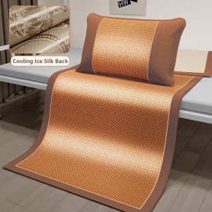 Summer Cool Ice Silk Bed Mat Foldable Double-sided