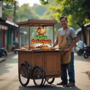 STIKER KACA GEROBAK VINYL ANEKA GORENGAN / LABEL MAKANAN