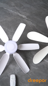 Dreepor 2 in 1 Ceiling Light with Fan 20" Inches Remote Control Silent Fan Light E27 Interface Chandelier High Power Bulb Ceiling Light