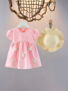 Pure Cotton Princess Dress Short Sleeve One Year Old Girls Summer New Style Childrens Clothing Baby Girls Dress