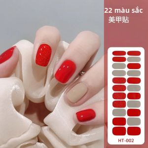 22 Miếng Dán Móng Tay Gel Không Chứa UV Kiểu Pháp Hình Trái Tim Lấp Lánh Chấm Bi Dán Toàn Bộ Móng Trang Trí Làm Móng Tự Làm Dải Dán Móng Gel